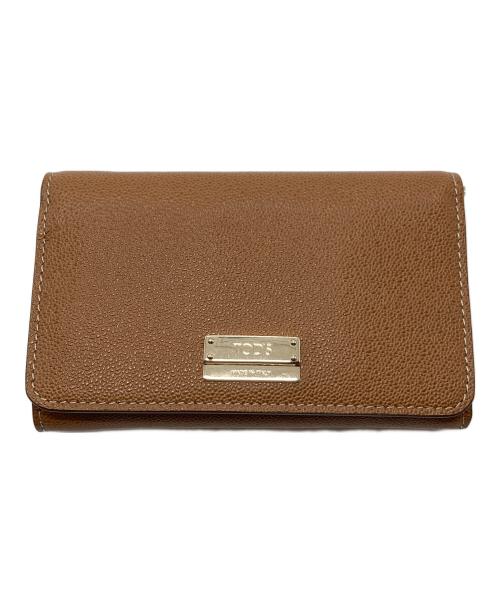 TOD'S（トッズ）TOD'S (トッズ) 2つ折り財布　ウォレット　コンパクト　レザー　イタリア製 ブラウン サイズ:実寸参照の古着・服飾アイテム