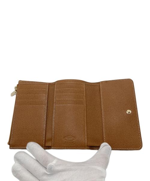 TOD'S（トッズ）TOD'S (トッズ) 2つ折り財布　ウォレット　コンパクト　レザー　イタリア製 ブラウン サイズ:実寸参照の古着・服飾アイテム