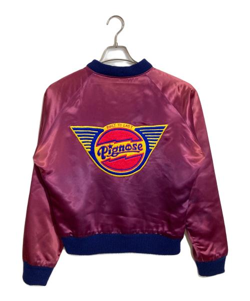 FAD TIMES INC（ファッド タイムズ インク）FAD TIMES INC (ファッド タイムズ インク) 【古着】70’S Pignose刺繍 サテンスタジャン　アウター　70年代　BUILT TO LAST Pignose パープル サイズ:Mの古着・服飾アイテム