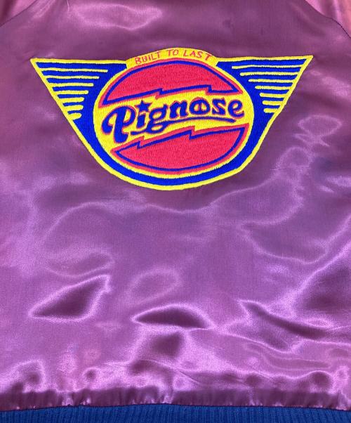 FAD TIMES INC（ファッド タイムズ インク）FAD TIMES INC (ファッド タイムズ インク) 【古着】70’S Pignose刺繍 サテンスタジャン　アウター　70年代　BUILT TO LAST Pignose パープル サイズ:Mの古着・服飾アイテム