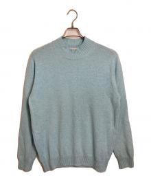 mars knitwear（マーズニットウェア）の古着「ハイネックニット　ウールニット　長袖ニット　イギリス製　」｜スカイブルー