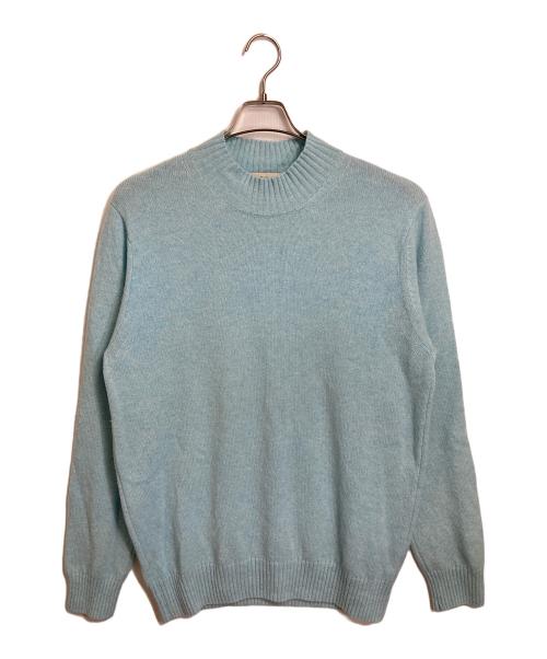 mars knitwear（マーズニットウェア）Mars Knitwear (マーズニットウェア) ハイネックニット　ウールニット　長袖ニット　イギリス製　 スカイブルー サイズ:Lの古着・服飾アイテム