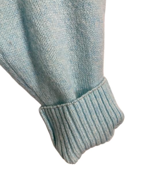 mars knitwear（マーズニットウェア）Mars Knitwear (マーズニットウェア) ハイネックニット　ウールニット　長袖ニット　イギリス製　 スカイブルー サイズ:Lの古着・服飾アイテム