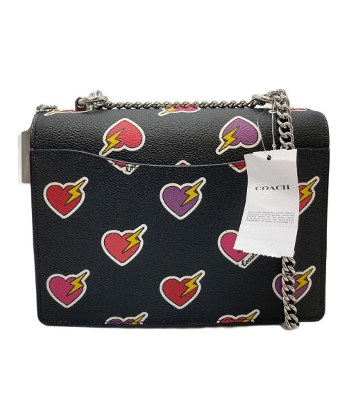 COACH（コーチ）COACH (コーチ) クレア クロスボディ バッグ・ハート ボルト プリント　ショルダーバッグ ブラック サイズ:実寸参照の古着・服飾アイテム