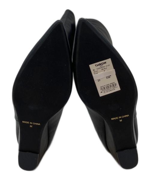 THROW by SLY（スロウバイスライ）THROW BY SLY (スロウバイスライ) POINTED WIDE KNEE ブーツ ブラック サイズ:Mの古着・服飾アイテム