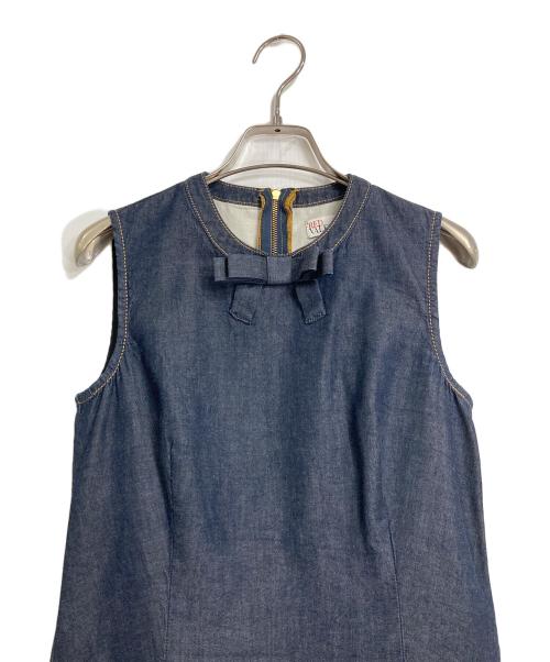 RED VALENTINO（レッドヴァレンティノ）RED VALENTINO (レッドヴァレンティノ) ノースリーブ デニムワンピース インディゴ サイズ:42の古着・服飾アイテム