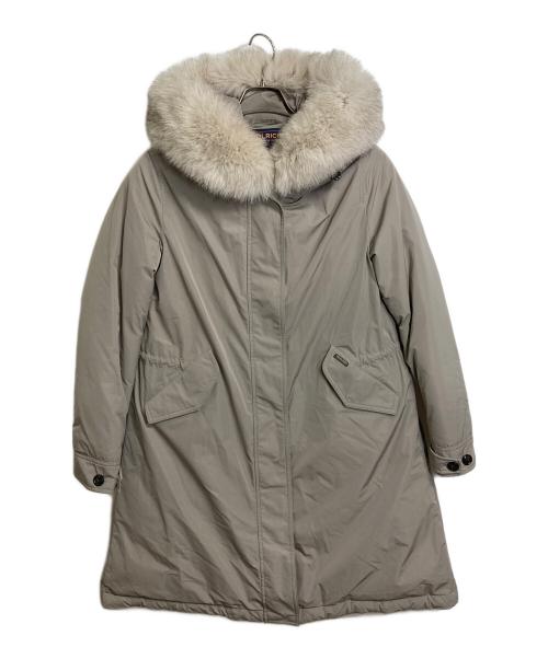 WOOLRICH（ウールリッチ）WOOLRICH (ウールリッチ) ダウンコート　ロングコート　ファー付きコート ライトグレー サイズ:Sの古着・服飾アイテム