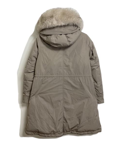 WOOLRICH（ウールリッチ）WOOLRICH (ウールリッチ) ダウンコート　ロングコート　ファー付きコート ライトグレー サイズ:Sの古着・服飾アイテム