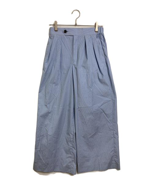ReNAVE（リネイヴ）reNAVE (リネイヴ) コットンポリブロード パンツ　ストライプ スカイブルー サイズ:2の古着・服飾アイテム