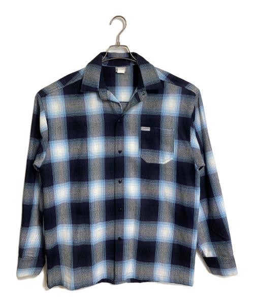 CalTop（キャルトップ）CalTop (キャルトップ) オンブレチェックシャツ　長袖シャツ　メキシコ製 ブルー サイズ:Mの古着・服飾アイテム