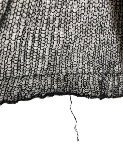 OLLEBOREBLA（アルベロベロ）OLLEBOREBLA (アルベロベロ) ドッキング刺繍ロングカーディガン　ロングカーディガン　モヘア混 ブラック サイズ:実寸参照の古着・服飾アイテム