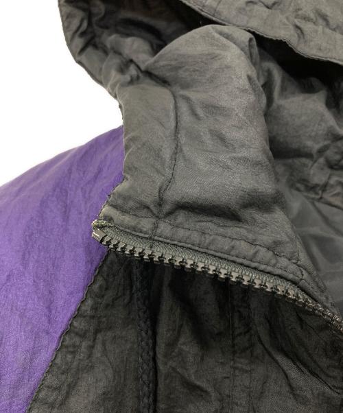 adidas（アディダス）adidas (アディダス) 【古着】中綿ジャケット　アウター　万国旗タグ ブラック×パープル サイズ:Mの古着・服飾アイテム