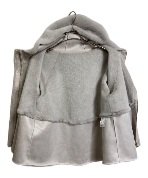 MICO COULIER（ミコクリエ）MICO COULIER (ミコクリエ) フェイクムートン ポンチョコート　アウター ピンク サイズ:38の古着・服飾アイテム