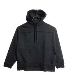 PERVERZE（パーバーズ）の古着「ダメージ加工 ビッグシルエット プルオーバー パーカー　フーディ」｜ブラック
