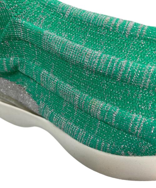Acne studios（アクネ ストゥディオス）ACNE STUDIOS (アクネ ストゥディオス) Batilda Lurex  ソックススニーカー グレー×グリーン サイズ:36の古着・服飾アイテム