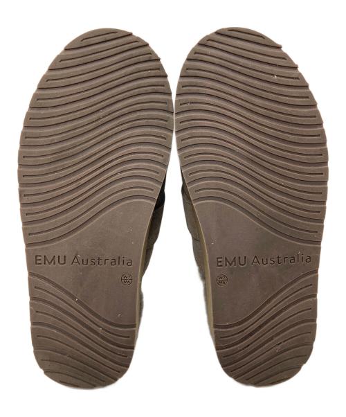 emu（エミュー）emu (エミュー) ADISON 厚底スリッポン　サボサンダル　ファーサンダル ブラウン サイズ:US7の古着・服飾アイテム