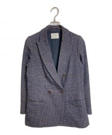 IENA（イエナ）の古着「モールダブルブレストジャケット　アウター　ライトアウター　セレモニー　オフィスカジュアル　日本製」｜ネイビー