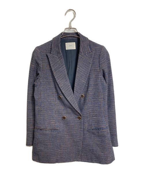 IENA（イエナ）IENA (イエナ) モールダブルブレストジャケット　アウター　ライトアウター　セレモニー　オフィスカジュアル　日本製 ネイビー サイズ:36の古着・服飾アイテム