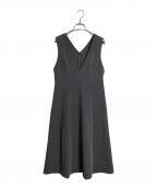 UNTITLEDアンタイトル）の古着「Vネックジャンパースカート　ワンピース　日本製」｜グレー
