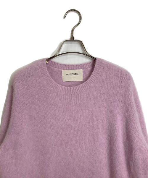 Lilly Lynque（リリーリン）Lilly Lynque (リリーリン) フォックス カシミヤ シャギーニット パープル サイズ:38の古着・服飾アイテム