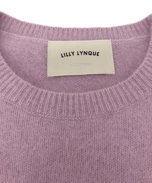 Lilly Lynque（リリーリン）Lilly Lynque (リリーリン) フォックス カシミヤ シャギーニット パープル サイズ:38の古着・服飾アイテム