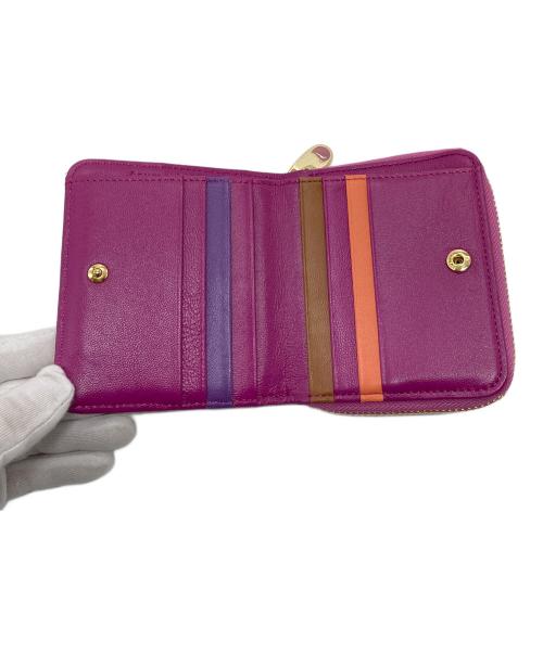 tsumori chisato（ツモリチサト）tsumori chisato (ツモリチサト) ネコキルティング 二つ折り財布　ラウンドファスナー　ミニ財布 パープル サイズ:実寸参照の古着・服飾アイテム