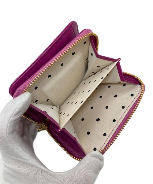 tsumori chisato（ツモリチサト）tsumori chisato (ツモリチサト) ネコキルティング 二つ折り財布　ラウンドファスナー　ミニ財布 パープル サイズ:実寸参照の古着・服飾アイテム