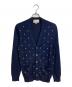 GUCCI（グッチ）の古着「19SS GG柄 ロゴ総柄 ジャガートカーディガン　イタリア製」｜ネイビー