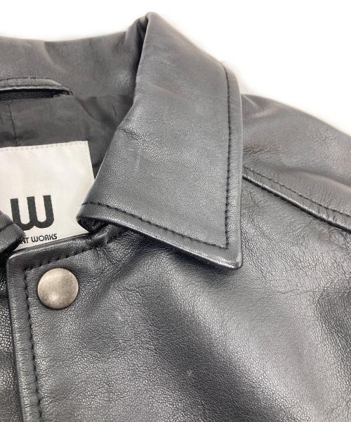 JOINT WORKS（ジョイントワークス）JOINT WORKS (ジョイントワークス) GACHI LEATHER COAT  レザーコート　ラムレザー　羊革 ブラック サイズ:Mの古着・服飾アイテム