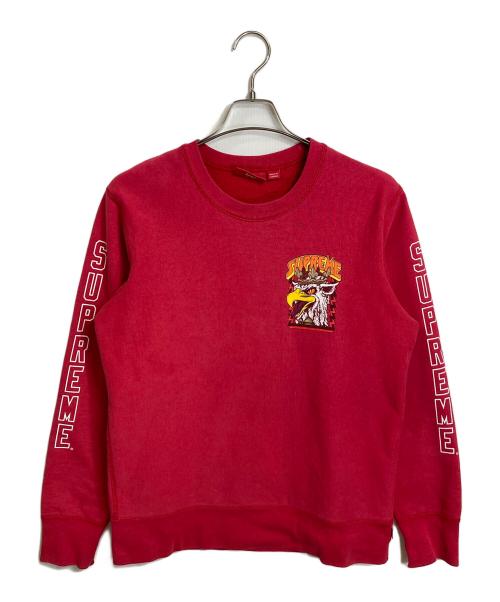 SUPREME（シュプリーム）SUPREME (シュプリーム) INDEPENDENT (インディペンデント) Sean Cliver Eagle Crewneck 4面プリント レッド サイズ:Sの古着・服飾アイテム