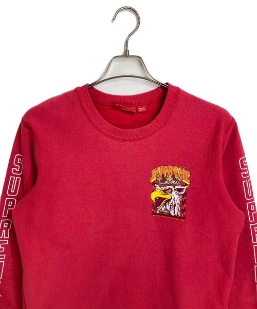 SUPREME（シュプリーム）SUPREME (シュプリーム) INDEPENDENT (インディペンデント) Sean Cliver Eagle Crewneck 4面プリント レッド サイズ:Sの古着・服飾アイテム