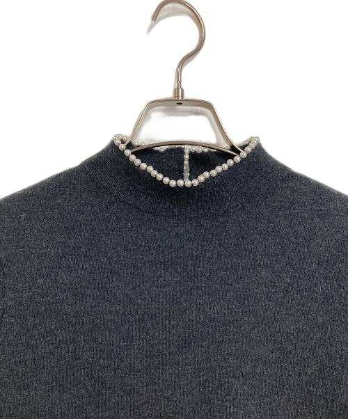 ANAYI（アナイ）ANAYI (アナイ) ファインメリノパールネック プルオーバー　長袖ニット グレー サイズ:38の古着・服飾アイテム