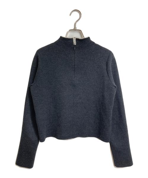 ANAYI（アナイ）ANAYI (アナイ) ファインメリノパールネック プルオーバー　長袖ニット グレー サイズ:38の古着・服飾アイテム