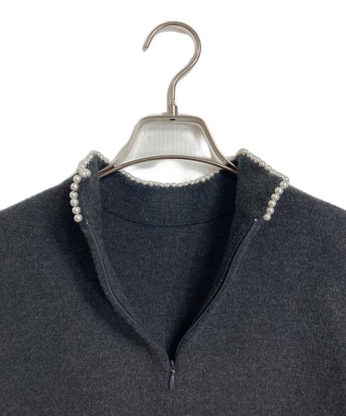 ANAYI（アナイ）ANAYI (アナイ) ファインメリノパールネック プルオーバー　長袖ニット グレー サイズ:38の古着・服飾アイテム