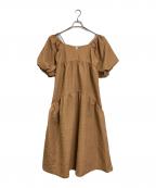 RAY BEAMSレイ ビームス）の古着「パフスリーブ 2way ワンピース　ロングワンピース　ロングドレス　マキシワンピース」｜ベージュ