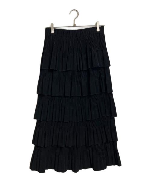 journal standard L'essage（ジャーナルスタンダード レサージュ）journal standard L'essage (ジャーナルスタンダード レサージュ) ティアードロングスカート　フリルスカート　ロングスカート ブラック サイズ:38の古着・服飾アイテム