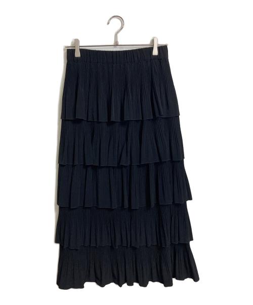 journal standard L'essage（ジャーナルスタンダード レサージュ）journal standard L'essage (ジャーナルスタンダード レサージュ) ティアードロングスカート　フリルスカート　ロングスカート ブラック サイズ:38の古着・服飾アイテム