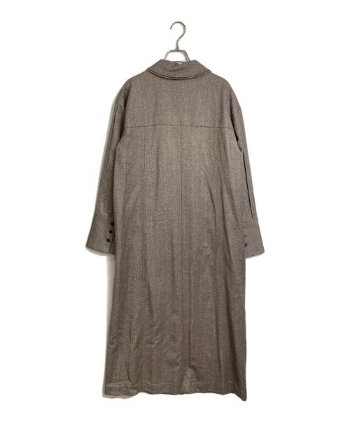 KIARIS VINTAGE（キアリズ ヴィンテージ）kiaris vintage (キアリズ ヴィンテージ) JOURNAL STANDARD (ジャーナルスタンダード) ヘリンボンダブルカラーワンピース　長袖ワンピース　ウール混ワンピース ベージュ サイズ:FREEの古着・服飾アイテム
