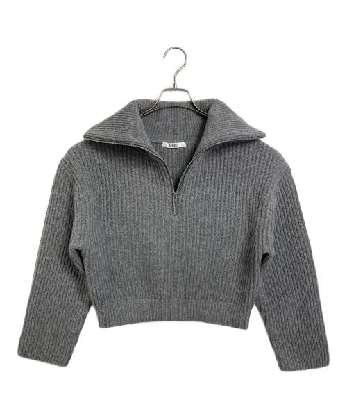 Snidel（スナイデル）Snidel (スナイデル) ウールハーフジップニットプルオーバー　長袖ニット　25年モデル グレー サイズ:FREEの古着・服飾アイテム