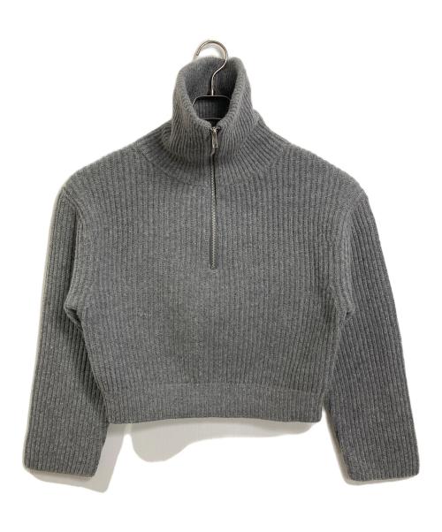Snidel（スナイデル）Snidel (スナイデル) ウールハーフジップニットプルオーバー　長袖ニット　25年モデル グレー サイズ:FREEの古着・服飾アイテム