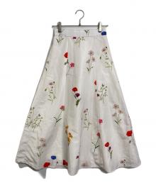 Snidel（スナイデル）の古着「フレアプリントスカート　フラワープリントスカート　ロングスカート　花柄」｜マルチカラー