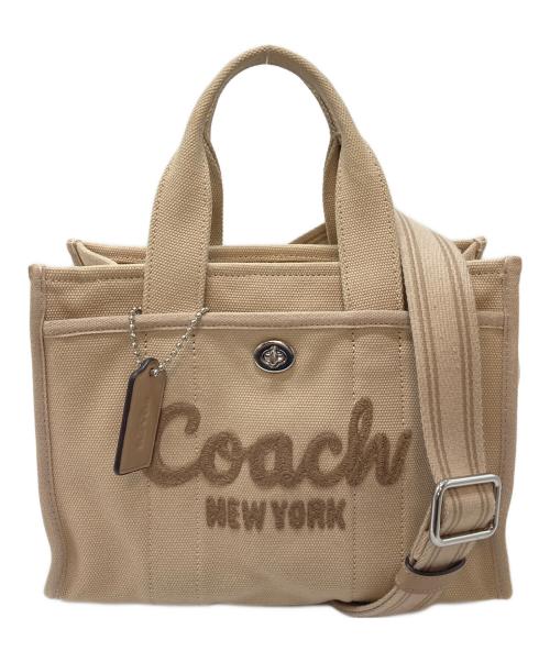 COACH（コーチ）COACH (コーチ) カーゴトートバッグ 2WAYショルダーバッグ ベージュ サイズ:実寸参照の古着・服飾アイテム