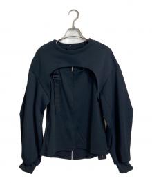 UNITED TOKYO（ユナイテッドトーキョー）の古着「フロントスリットレイヤードトップス　ショートボレロ　リブタンクトップ」｜ブラック