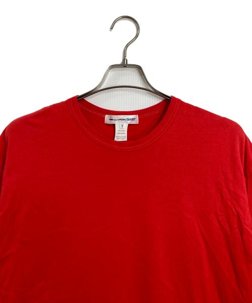 COMME des GARCONS SHIRT（コムデギャルソンシャツ）COMME des GARCONS SHIRT (コムデギャルソンシャツ) コットンジャージクルーネックS/Sロゴカットソー レッド サイズ:Mの古着・服飾アイテム