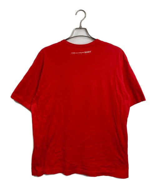 COMME des GARCONS SHIRT（コムデギャルソンシャツ）COMME des GARCONS SHIRT (コムデギャルソンシャツ) コットンジャージクルーネックS/Sロゴカットソー レッド サイズ:Mの古着・服飾アイテム
