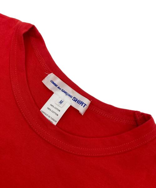 COMME des GARCONS SHIRT（コムデギャルソンシャツ）COMME des GARCONS SHIRT (コムデギャルソンシャツ) コットンジャージクルーネックS/Sロゴカットソー レッド サイズ:Mの古着・服飾アイテム