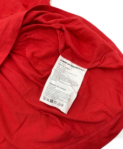 COMME des GARCONS SHIRT（コムデギャルソンシャツ）COMME des GARCONS SHIRT (コムデギャルソンシャツ) コットンジャージクルーネックS/Sロゴカットソー レッド サイズ:Mの古着・服飾アイテム