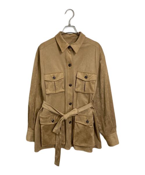THE PAUSE（ザポーズ）THE PAUSE (ザポーズ) フェイクスエードサファリジャケット　 ベージュ サイズ:Fの古着・服飾アイテム