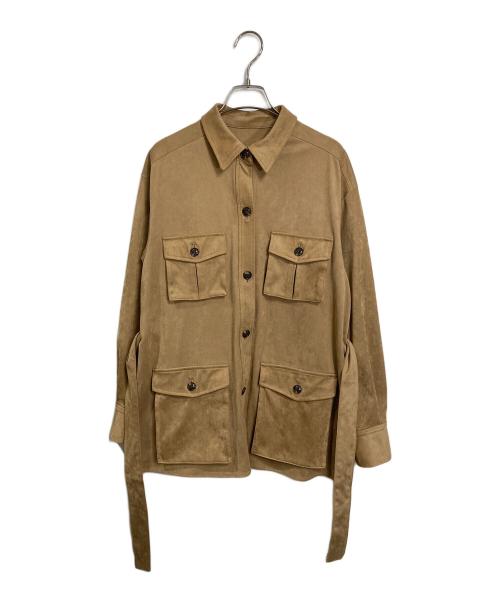 THE PAUSE（ザポーズ）THE PAUSE (ザポーズ) フェイクスエードサファリジャケット　 ベージュ サイズ:Fの古着・服飾アイテム