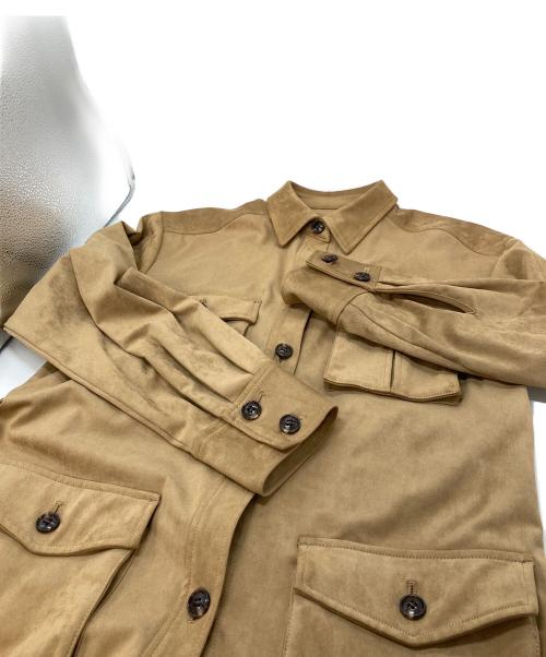 THE PAUSE（ザポーズ）THE PAUSE (ザポーズ) フェイクスエードサファリジャケット　 ベージュ サイズ:Fの古着・服飾アイテム